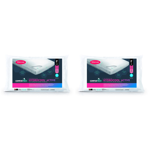 2PK Tontine Comfortech Hydrocool Active Pillow Firm High Profile