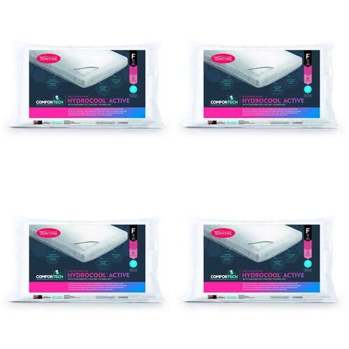 4PK Tontine Comfortech Hydrocool Active Pillow Firm High Profile