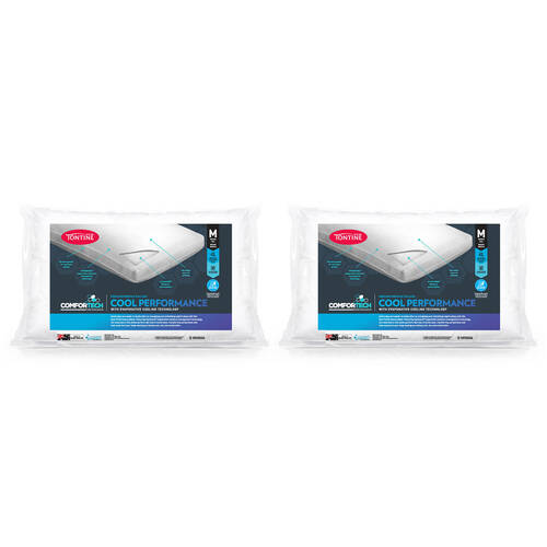 2PK Tontine Comfortech Cool Performance Sleeping Pillow - Medium