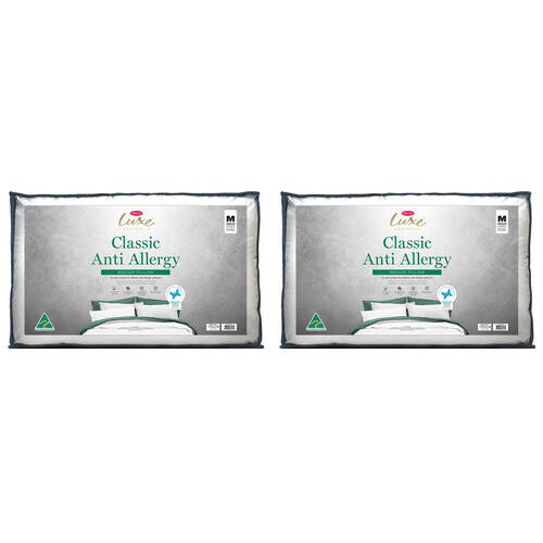 2PK Tontine Luxe Classic Anti Allergy Medium Pillow