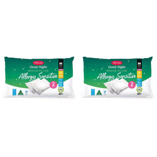4pc Tontine Good Night Allergy Pillow Medium Profile