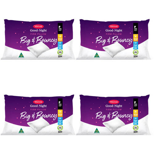4PK Tontine Good Night Big & Bouncy Firm Sleeping Pillow