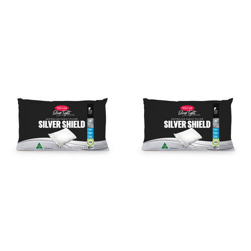 2PK Tontine Sleep Tight Silver Shield Firm Cotton Pillow 46x71cm - White