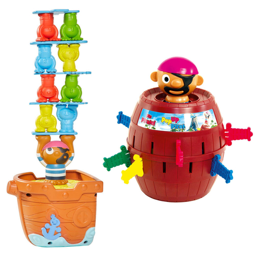 2pc Tomy Pop Up/Pile Up Pirate Game