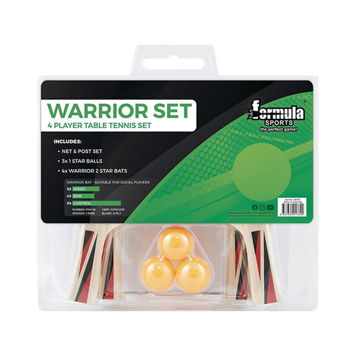 Formula Sports Table Tennis Bats & Net Warrior 4 Player