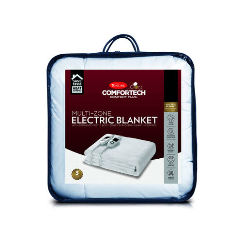 Tontine Queen Comfortech Multi-Zone Electric Blanket - White