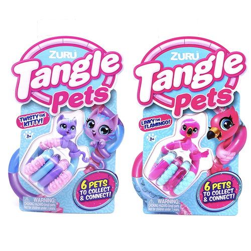 2x Tangle Pets Sensory Textured Learning Kids Fidget Toy Assorted 3+