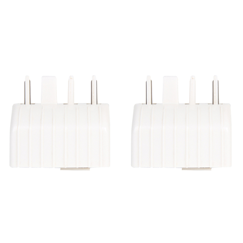 2PK Crest Telephone Double Adapter Rj12/45 to 605 Wall Socket - White