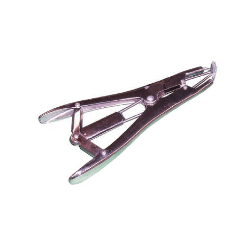 Vet-Tec Quality Spring Loaded Castration Pliers Metal Chrome Plated