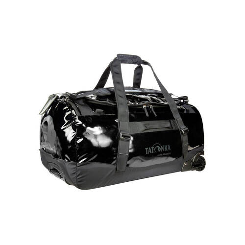 Tatonka Nylon Barrel Roller L/80L Outdoor Travel Wheeled Duffel Black Gloss