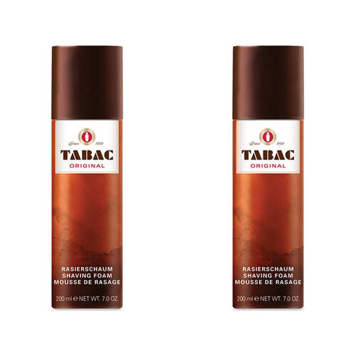 2PK Tabac Original Shave Foam Rich Protective Lather Smooth Shaving For Men 200ml