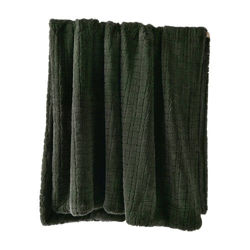 Bianca Tambar Throw Rug Polyester Faux Fur 170x130cm Forest Green