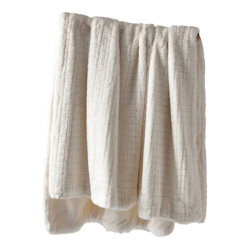 Bianca Tambar Throw Rug Polyester Faux Fur 170x130cm Natural