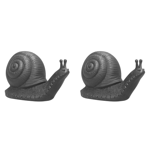 2PK White Moose Resin Table Snail Home/Garden Decor - Black