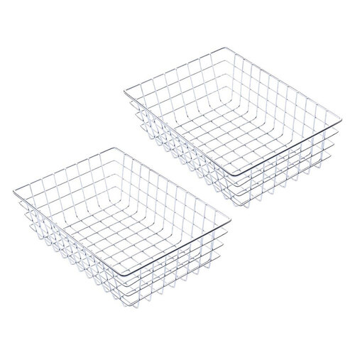 2PK Sandleford Chrome Display Basket Rectangle