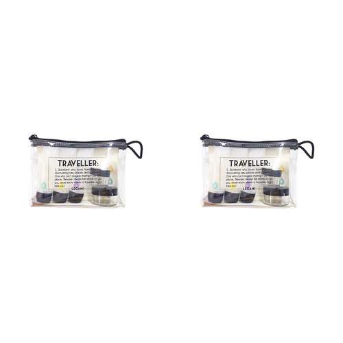 2x 6pc Legami Traveller Toiletries Empty Bottles w/ Pouch Set 