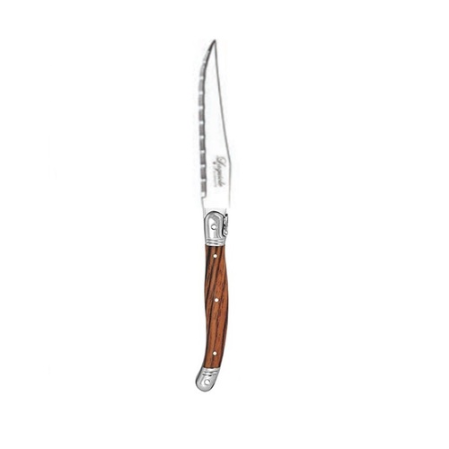 12pc Laguiole Etiquette 21.5cm Steak Knife - Wooden