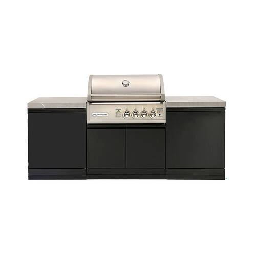 Crossray Compact 4 Burner Gas Outdoor Kitchen 215.1x90cm - Black