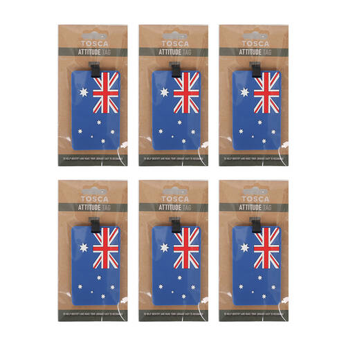 6PK Tosca Attitude Travel Luggage Suitcase Bag Tag - Aus Flag 