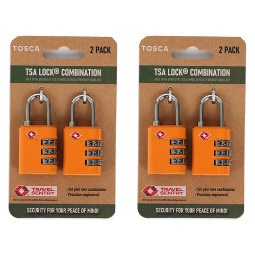 4pc Tosca Travel Luggage Suitcase TSA Combination Lock Orange