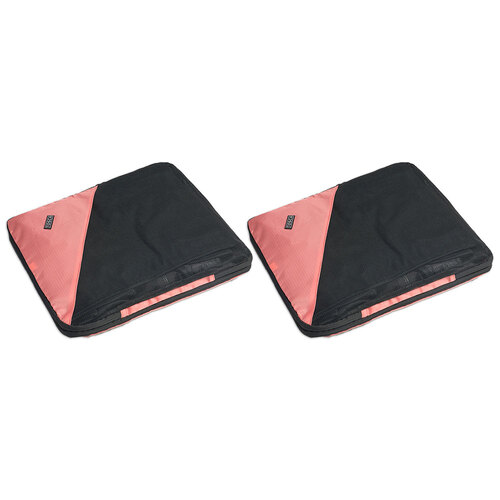 2PK 2pc Compression Cube Men Travel Luggage Small Organisers - Coral