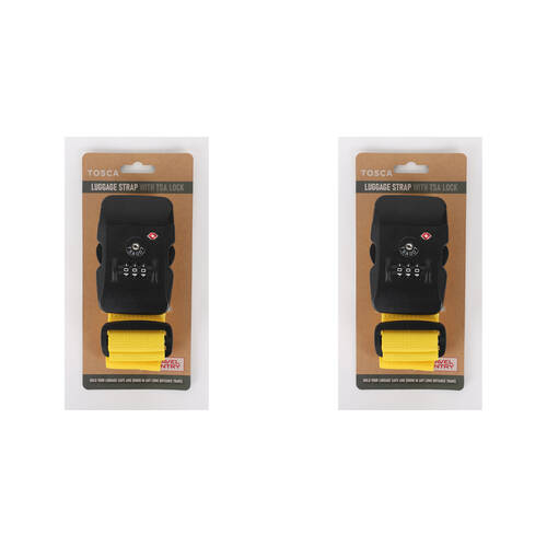 4PK Tosca Travel Luggage Suitcase Strap With TSA Lock Yellow