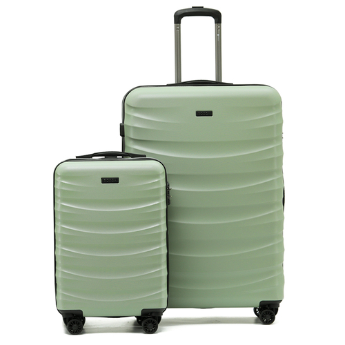 2pc Tosca Interstellar Large & Onboard Trolley Luggage/Suitcase Set GRN