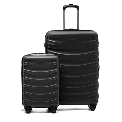 2pc Tosca Interstellar Large & Onboard Trolley Luggage/Suitcase Set BLK