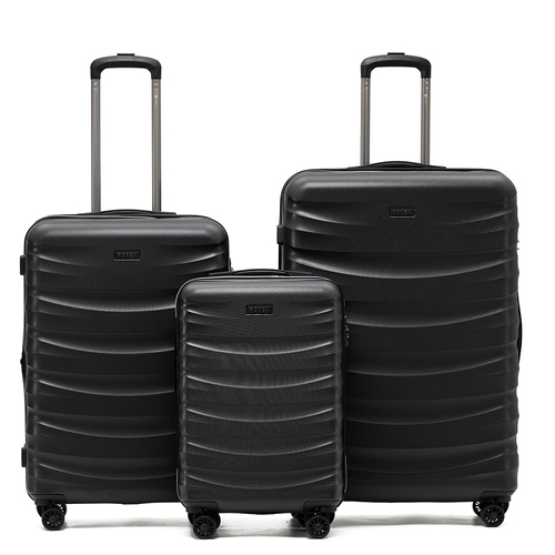 3pc Tosca Interstellar Wheeled Suitcase Luggage Set - Black
