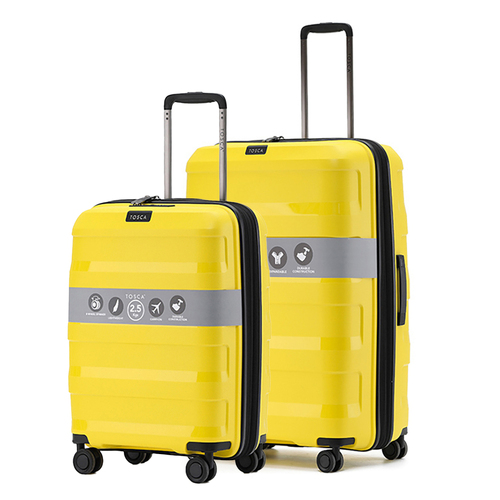 2pc Tosca Comet PP 20"/29" Travel Trolley Travel Suitcase S/L - Yellow