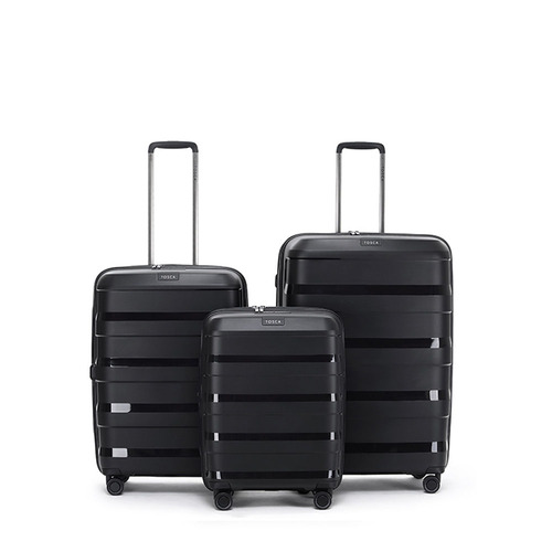 3pc Tosca Comet Wheeled Suitcase Luggage Set-  Black