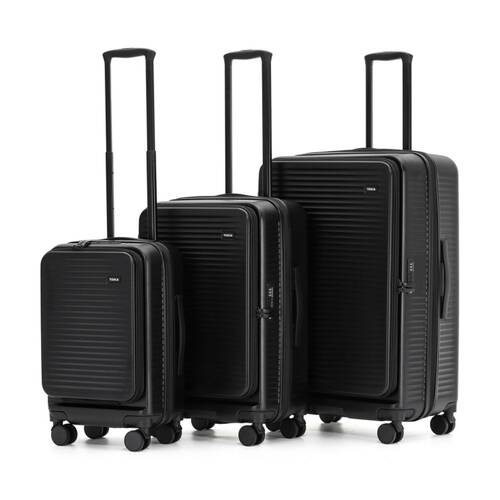 3pc Tosca Zen Travel Suitcases/Luggage Set W/ Wheels & Combination Lock Black