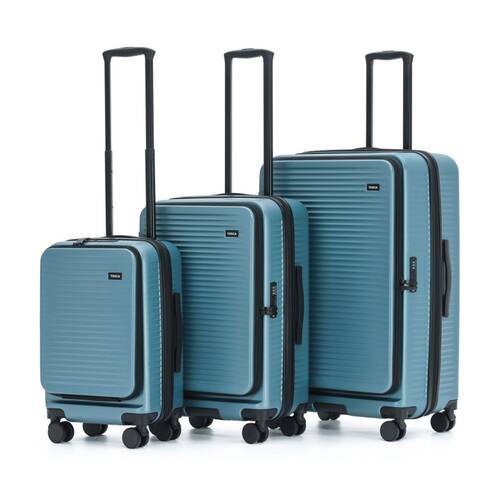 3pc Tosca Zen Travel Suitcases/Luggage Set W/ Wheels & Combination Lock Slate