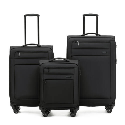 3pc Tosca Sky Runner Travel Suitcase/Luggage Set - Black