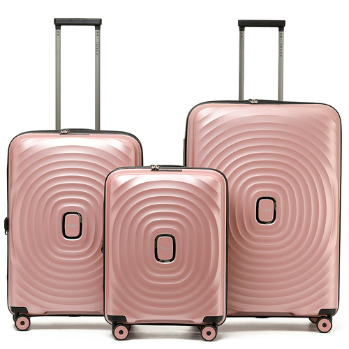 3pc Tosca Eclipse Wheeled Suitcase Luggage Set - Rose Gold