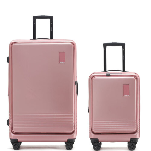 Tosca Horizon Front Opening Trolley Suitcase Luggage 31" & 20" - Dusty Rose
