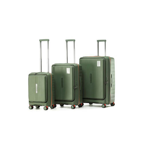 3pc Tosca Cruiser Hard Case Travelling Suitcase Luggage Set Khaki/Orange
