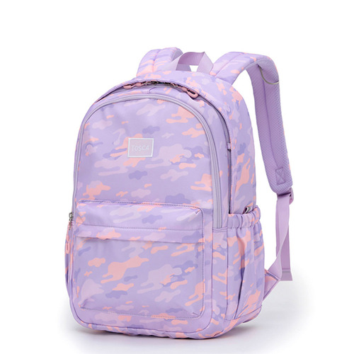 Tosca Camo Adjustable Kids School Backpack - Purple