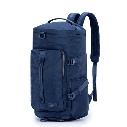 Tosca Barrel Travel Heavy Duty Hiking Backpack/Tote Navy Stitch