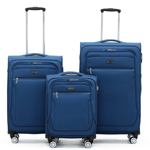 3pc Tosca Transporter Soft Shell Travel Luggage Set - Blue