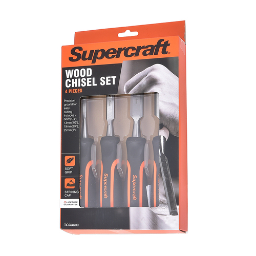 4pc Supercraft Chisels With Soft Grip Woodwork/Framing Set