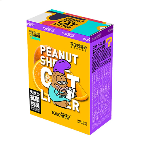 Touchcat High Clumping Eco-Friendly Peanut Shell Kitty Cat Litter 2.5kg Orange