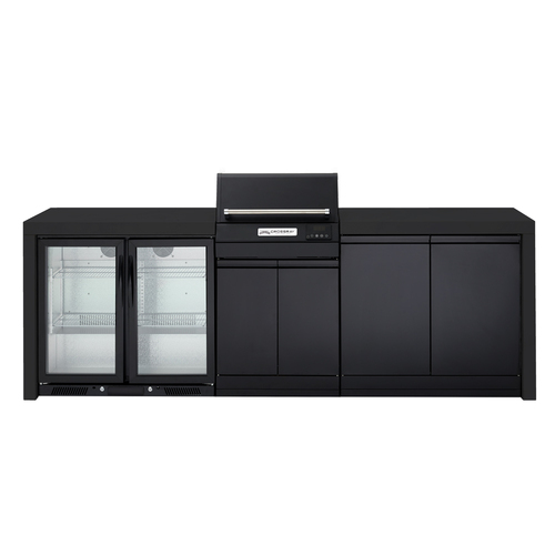 Crossray TCE22HT Extreme Electric BBQ Outdoor Kitchen w/ Dbl Fridge V11 - Black