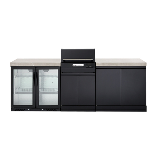 Crossray TCE22HT Extreme Electric BBQ Outdoor Kitchen w/ Dbl Fridge V17 - Grey