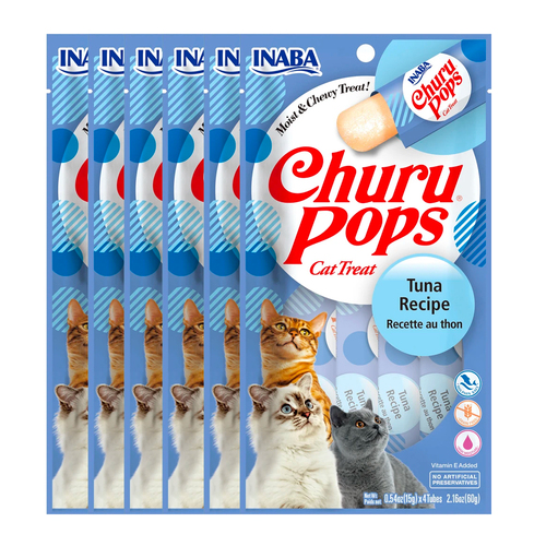 6x 4PK Inaba Churu Pops Tuna Cat Treat Tubes 15g
