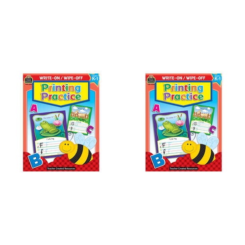 2PK Teacher Created Resources Printing Practice Write-On Wipe-Off Book 4y+