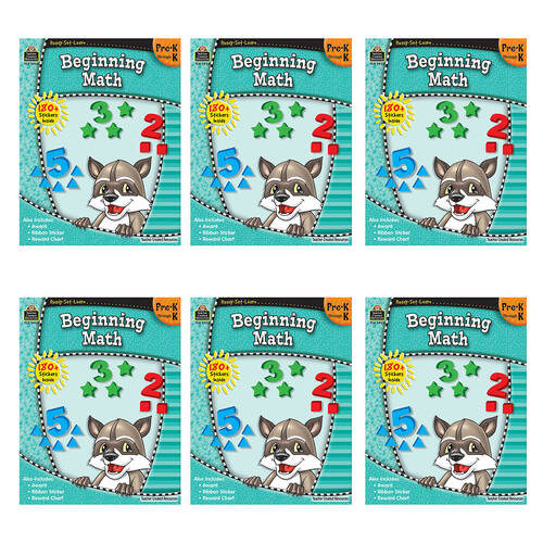 6PK Teacher Created Resources Beginning Math Book Set For Grade Pre-K-K Kids 4+