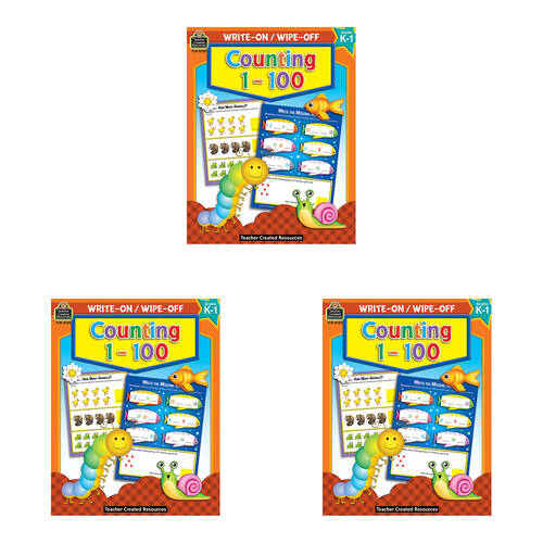 3PK Teacher Created Resources Counting 1-100 Write-On Wipe-Off Book Kids 5y+