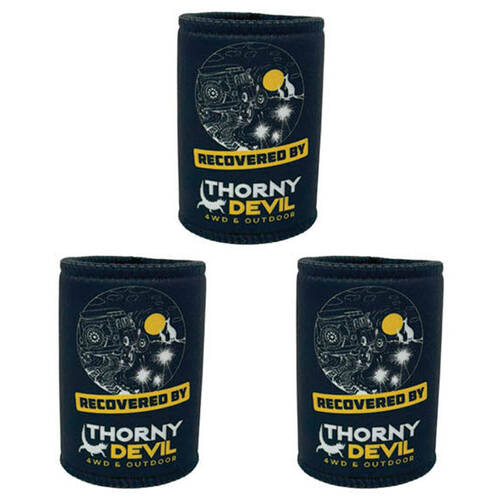3PK Wildtrak Thorny Devil Bottle/Can Stubbie Holder Magnetic Black
