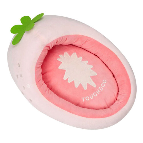 Touchdog Fruity Series Premium Designer Oval Pet Bed Strawberry